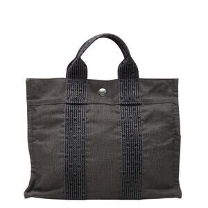 Hermes Canvas Herline Tote PM Gray